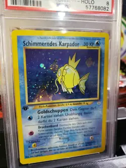 PSA 8 GERMAN Shining Magikarp Neo Revelation 66/64 Holo Pokemon Card Karpador - Image 2