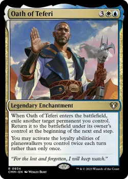 x1 Oath of Teferi R MTG Commander Masters M/NM, English - Image 1