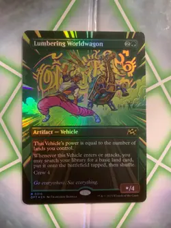 MTG Lumbering Worldwagon Borderless FOIL Rare 0316 Aetherdrift DFT - Image 1