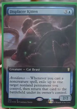 Magic: The Gathering Displacer Kitten Creature Cat Beast FOIL Full Art Rare - Image 1