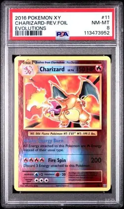 2016 Pokemon Charizard Reverse Holo XY Evolutions #11/108 PSA 8 - Image 1