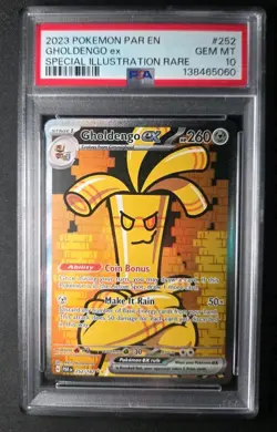 2023 POKEMON PAR EN-PARADOX RIFT SPECIAL ILLUSTRATION RARE GHOLDENGO EX PSA 10 - Image 1