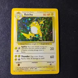 Pokemon TCG Raichu Base Set 14/102 Unlimited Holo Rare LP/LP+ - Image 1