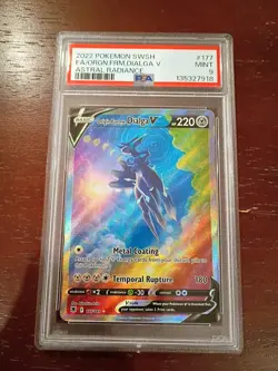 2022 Pokemon Sword & Shield Astral Radiance Origin Forme Dialga V #177/189 PSA 9 - Image 1