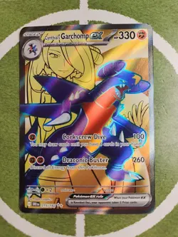Pokemon TCG Cynthia's Garchomp EX 215/182 Destined Rivals Ultra Rare NM - Image 1