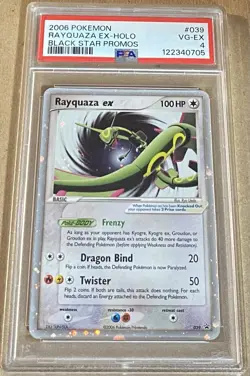 2006 Pokemon Rayquaza EX Holo Foil Rare Swirl 039 Black Star Promos PSA 4 - Image 1