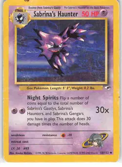 Sabrina's Haunter 58/132 Uncommon Gym Heroes Pokemon HP - Image 1