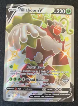 Rillaboom V SV105/SV122 Shining Fates Shiny Ultra Rare Holo Pokemon TCG Card NM - Image 1