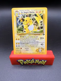Lt. Surge's Raichu 11/132 Gym Challenge Pokemon Card WOTC Vintage Holo Rare - LP - Image 1