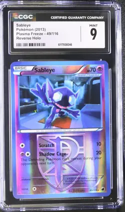 CGC 9 MINT Sableye 2013 Plasma Freeze 49/116 Reverse Holo Pokemon Card - Image 1