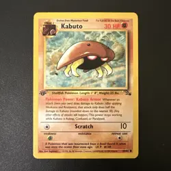 Pokemon TCG Kabuto,50/62 1st Edition,fossil set,Common Card,WOTC - Image 1