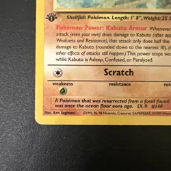Pokemon TCG Kabuto,50/62 1st Edition,fossil set,Common Card,WOTC - Image 2