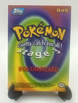 Charizard E6 of 12 Topps Movie Edition Black Logo Pokemon Card - Image 2