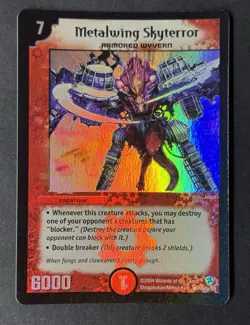 2004 Duel Masters Trading Card Metalwing Skyterror 42a/55 Holo Foil - Image 1