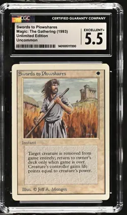 SWORDS TO PLOWSHARES Unlimited CGC 5.5 Vintage MTG [Nostalgium] - Image 1