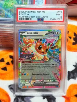 PSA 9 MINT Eevee EX Surprise Box Exclusive Promo PRE 2025 Pokemon 075/131 - Image 3