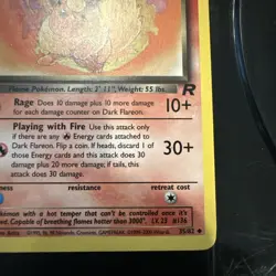 Pokemon TCG Dark Flareon Team Rocket 35/82 Regular Uncommon - Image 3