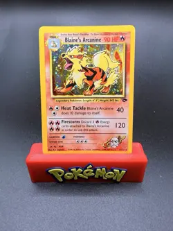 Pokemon TCG Gym Challenge Blaine's Arcanine Holo Rare 1/132 English WOTC LP - Image 1