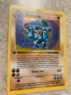 Pokemon 1st Edition MACHAMP 1999 Base Set Holo Good Cond. Rare - Image 1