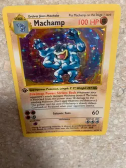 Pokemon 1st Edition MACHAMP 1999 Base Set Holo Good Cond. Rare - Image 5