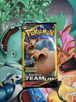 Pokemon TCG Sun & Moon Team Up Mini Booster Pack Snorlax & Eevee Sealed 7.53G - Image 4