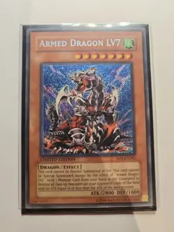 Yugioh! Armed Dragon LV7 SD1-ENDE1 Secret Rare Limited Edition NM - Image 1