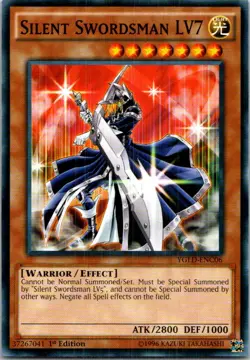 Silent Swordsman LV7 YGLD-ENC06 Yugioh 1st Edition Lightly played - Image 1