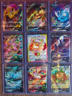 Pokemon TCG S- Chinese Card Eeveelution V Alt Art Set of 8 Eevee ex 174 promo NM - Image 1