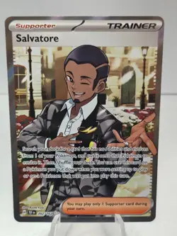 Salvatore 202/162 Temporal Forces Full Art Trainer Ultra Rare Pokemon Card - Image 1