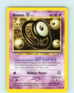 Pokemon TCG Unown [O] Neo Discovery 69/75 Unlimited Common Card WOTC LP-NM - Image 1