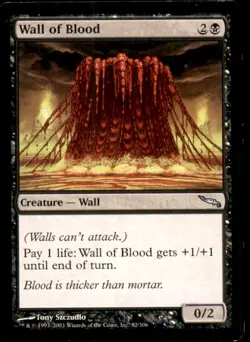 Wall of Blood LP Light Play Mirrodin MTG [9496] - Image 1