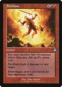 1x Fireblast - Retro Frame NM Eng MTG - Dominaria Remastered - Image 1