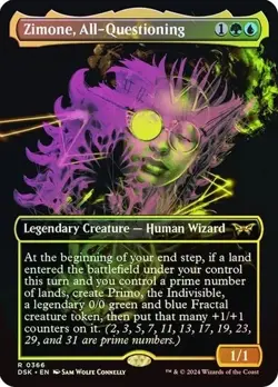 MTG Zimone, All-Questioning (366/469) Duskmourn House of Horror Borderless FOIL - Image 1