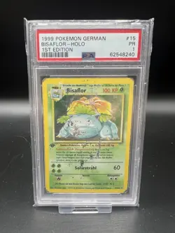 Pokemon Glurak, Turtok, Bisaflor 1. Edtion, PSA 1 Set Deutsch Base Set #2 #4 #15 - Image 4
