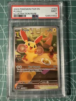 Plusle Illustration Rare 2023 Pokemon Par En #193 PSA 9 - Image 1
