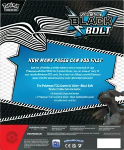 Pokemon TCG: Scarlet & Violet 10.5 Black Bolt Binder Collection Box NEW/SEALED - Image 4