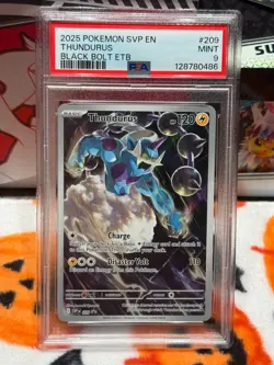 2025 POKEMON SVP EN-SV BLACK STAR PROMO #209 THUNDURUS BLACK BOLT PC ETB PSA 9 - Image 2