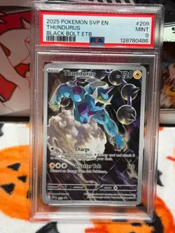 2025 POKEMON SVP EN-SV BLACK STAR PROMO #209 THUNDURUS BLACK BOLT PC ETB PSA 9 - Image 4