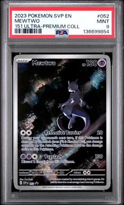 2023 POKEMON SVP EN-SV BLACK STAR PROMO 151 ULTRA-PREM COLL #052 MEWTWO PSA 9 - Image 1