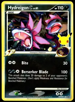 Pokemon Hydreigon C SWSH138 2021 Celebrations Black Star Promo Card - LP - Image 1