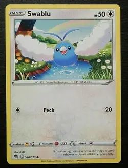 2020 Pokemon Sword & Shield Champion's Path 048/073 COMMON Swablu MINT - Image 1