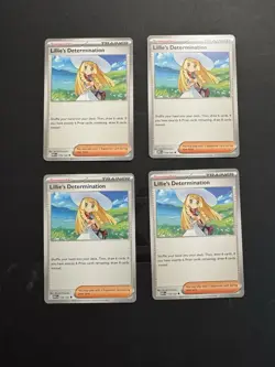 4x Lillie's Determination 119/132 x4 - ME01 - Uncommon - Pokemon TCG Playset - Image 1