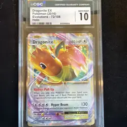 CGC 10 - 2016 Dragonite EX 72/108 Evolutions Holo Pokemon - Image 1
