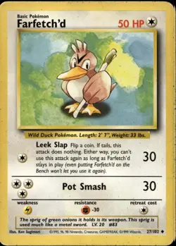 Farfetch'd 27/102 Uncommon WOTC Base Set Pokemon - Image 1