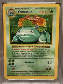 Pokemon TCG Venusaur Base Set Holo Shadowless Rare Card PSA 7 - Image 2