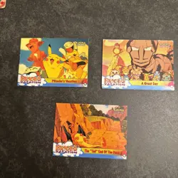 Pikachu's Vacation - Pokemon Topps Card 1x Holo & 2 Non Holo - Image 1