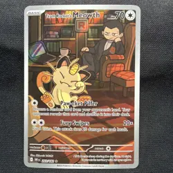 Pokemon TCG Team Rockets Meowth Card 203/182 Destined Rivals - Image 1