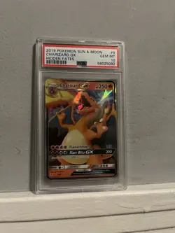 2019 Pokemon Sun and Moon Charizard GX Hidden Fates #9 PSA 10 - Image 1