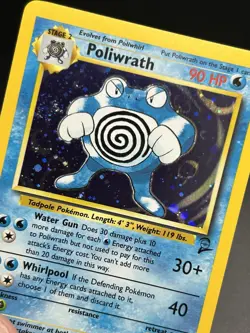 POLIWRATH Pokemon Card - Nintendo - Base Set 2 - 15/130 - HOLO - NM (A) - Image 3