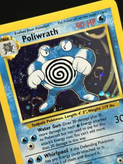 POLIWRATH Pokemon Card - Nintendo - Base Set 2 - 15/130 - HOLO - NM (A) - Image 4